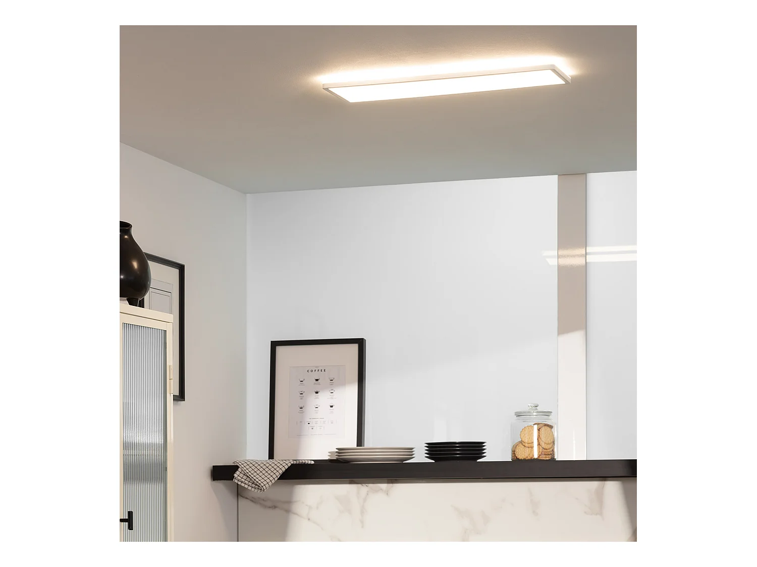 Plafonnier LED Rectangulaire SwitchCCT Sélectionnable 24W Double Face 580x200 mm Sélectionnable (chaud-neutre-froid)