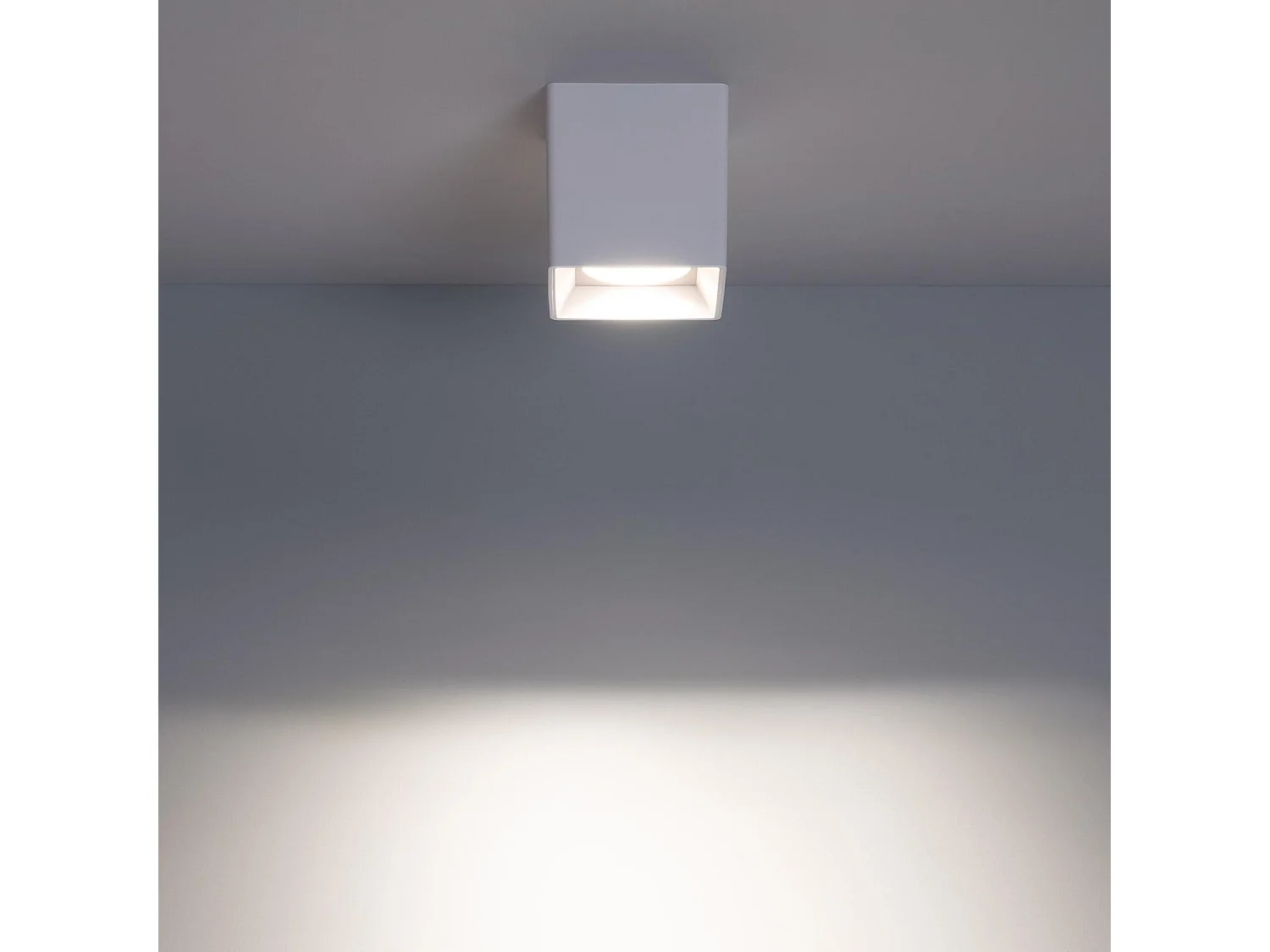 Applique da Soffitto Quadrata Bianco con Lampadina GU10 Space 4000K Bianco Naturale