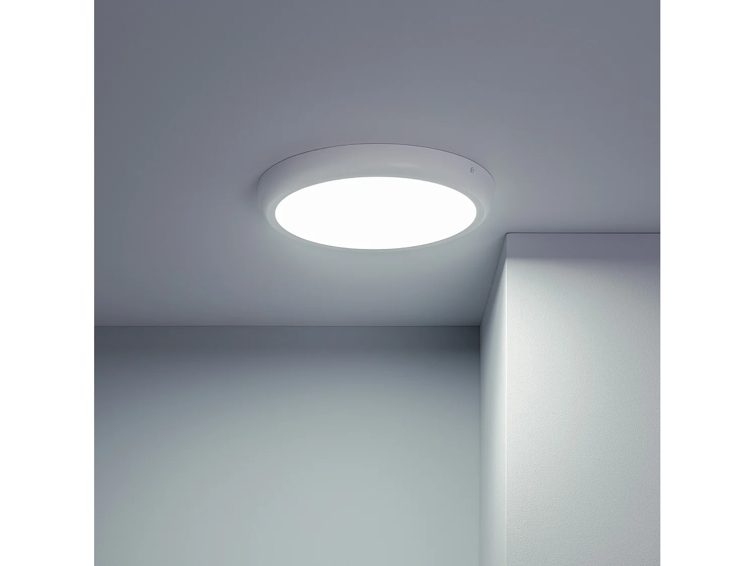 Plafonnier LED Rond Métal 24W Design White Ø300mm 5000K Blanc froid