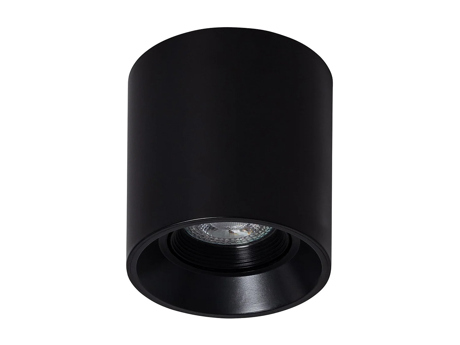 Applique da Soffitto Circolare Nero con Lampadina GU10 Space 6000K Bianco Freddo
