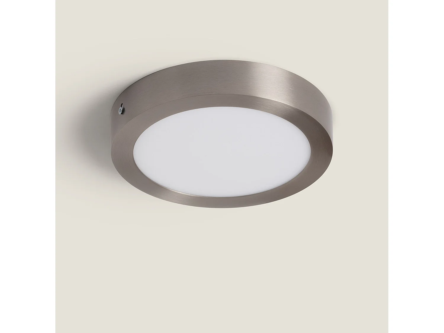 Plafonnier LED Rond 18W Métal Ø225 mm Argenté  6000K Blanc froid