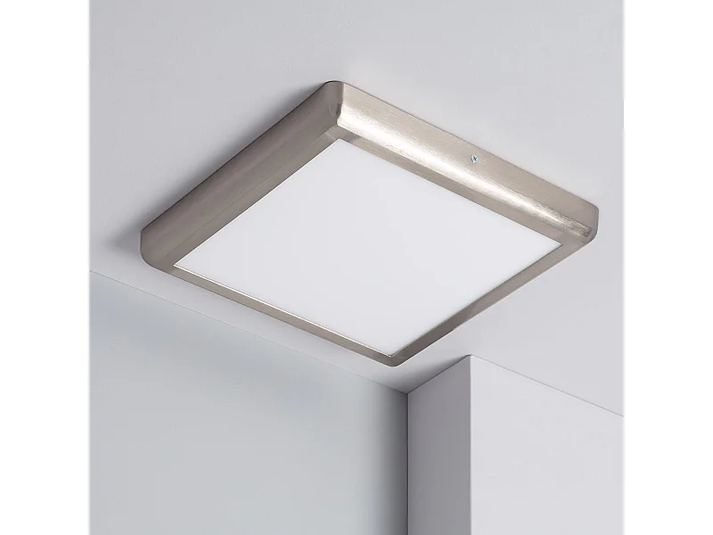 Plafón LED 24W Cuadrado Metal 300x300 mm Design Silver 4000K Blanco Neutro