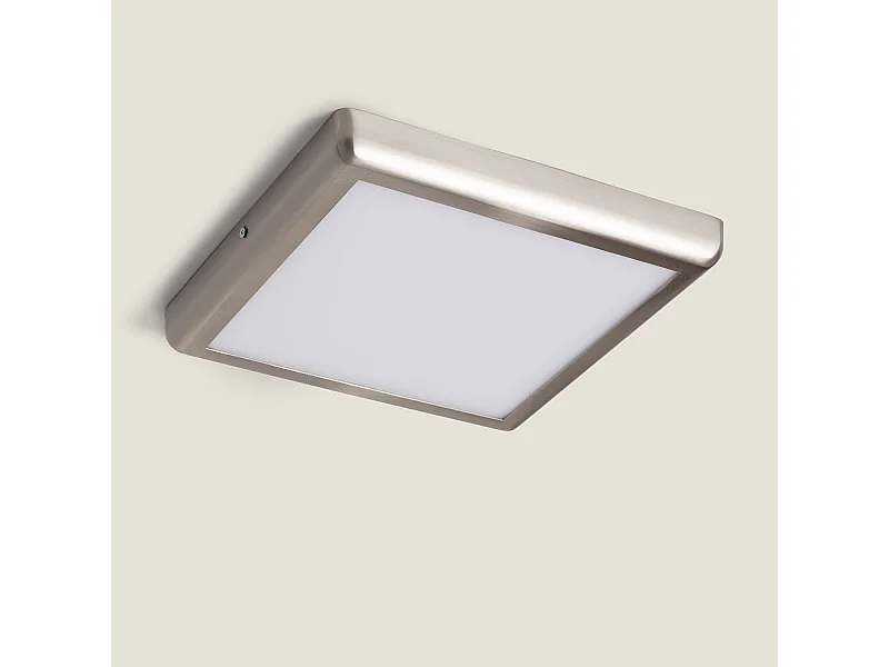 Plafonnier LED Carré 24W Métal Design Silver 300x300mm  4000K Blanc neutre