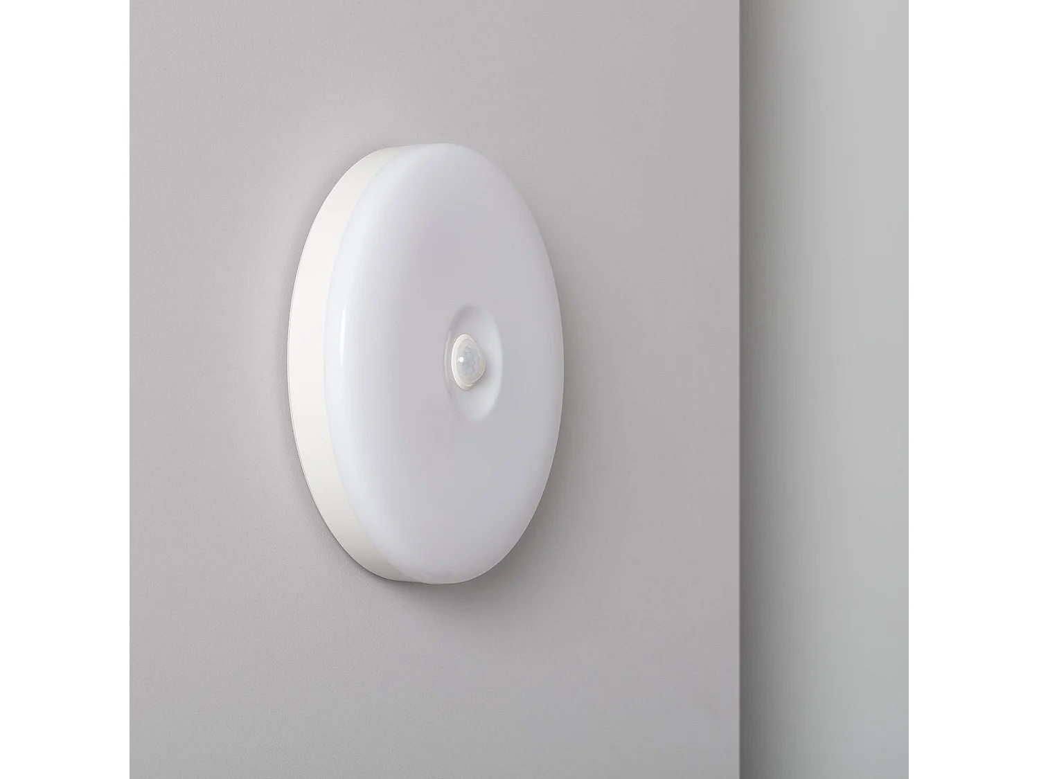 Plafonnier LED 12W Ø216 mm No Flicker avec Détecteur de Présence PIR et Crépusculaire  6500K Blanc froid