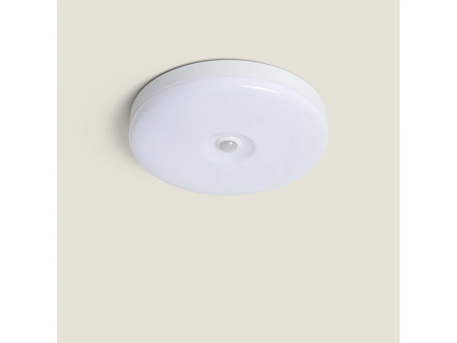 Plafonnier LED 12W Ø216 mm No Flicker avec Détecteur de Présence PIR et Crépusculaire  6500K Blanc froid