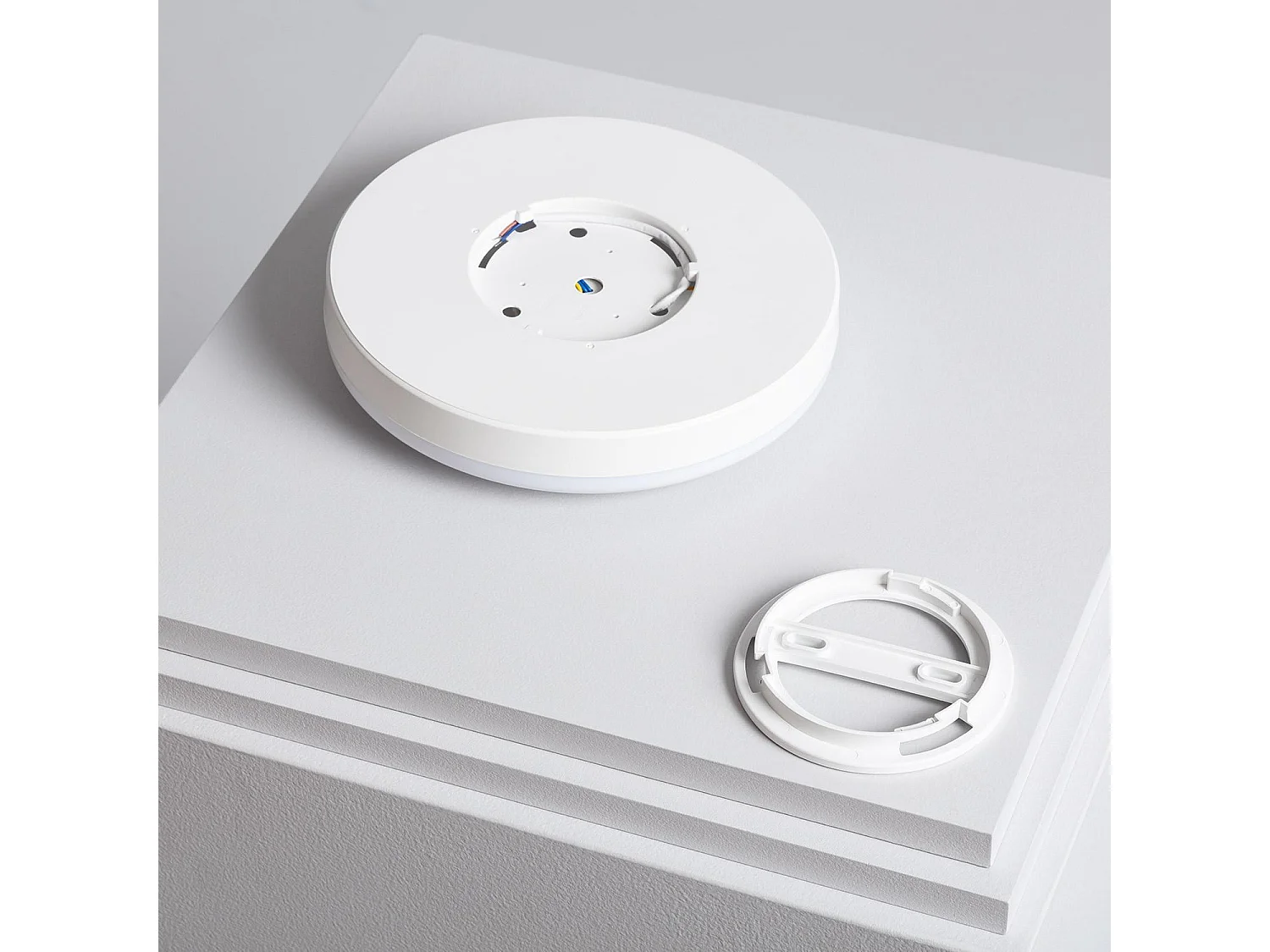 Plafonnier LED 12W Ø216 mm No Flicker avec Détecteur de Présence PIR et Crépusculaire  6500K Blanc froid