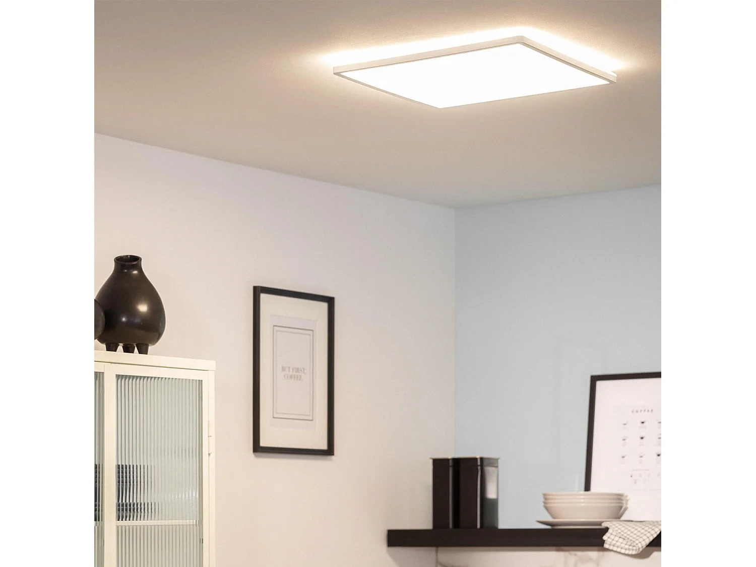 Plafoniera LED 24W Quadrato Regolabile 420x420 mm Doppia Luce SwitchDimm 4000K Bianco Naturale