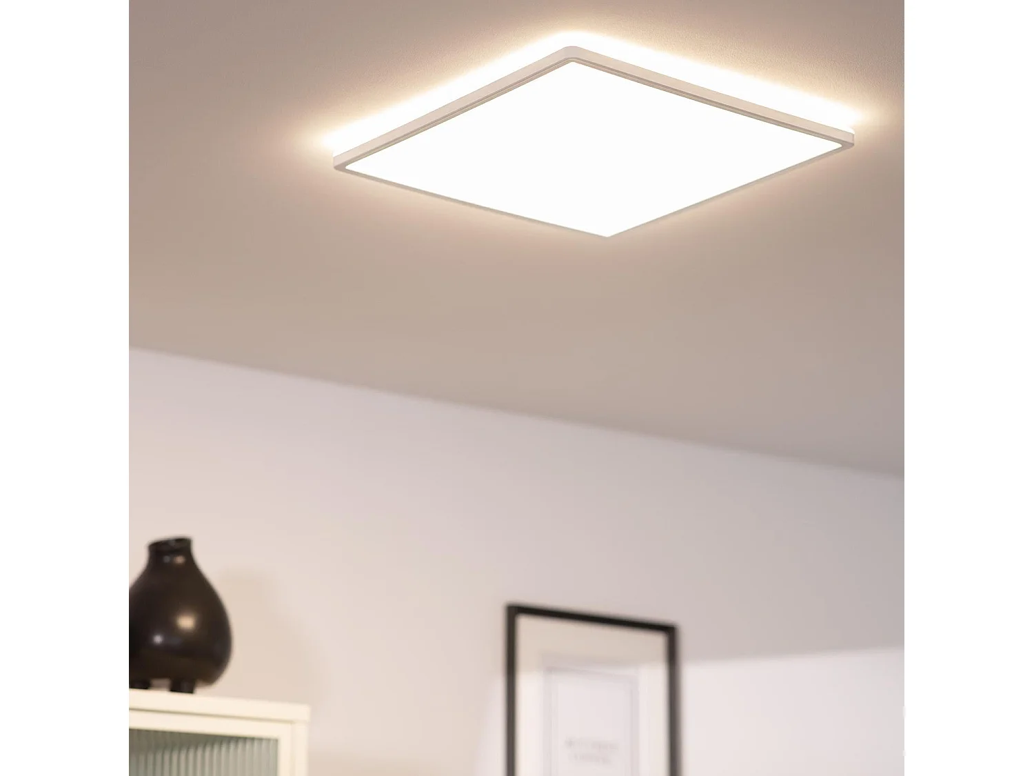 Plafoniera LED 24W Quadrato Regolabile 420x420 mm Doppia Luce SwitchDimm 4000K Bianco Naturale