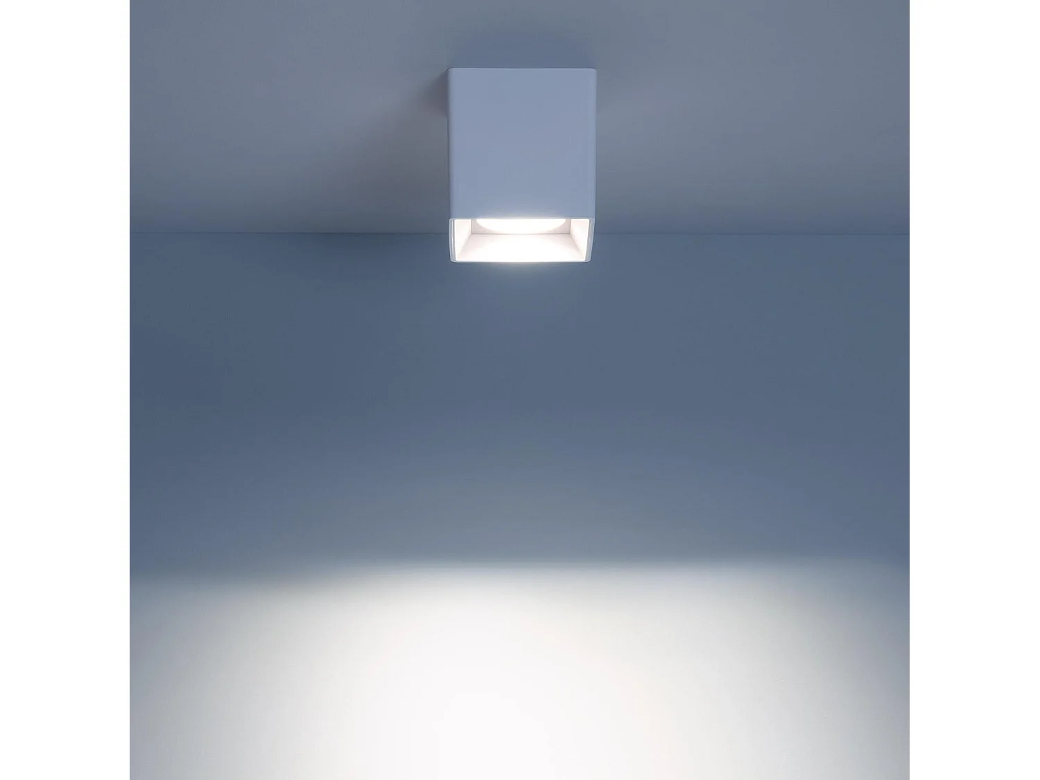 Applique da Soffitto Quadrata Bianco con Lampadina GU10 Space 6000K Bianco Freddo