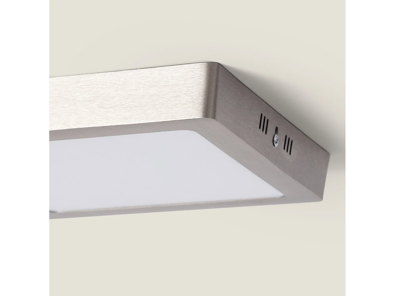 Plafoniera LED 18W Quadrata Metallo 225x225 mm Argento 6000K Bianco Freddo