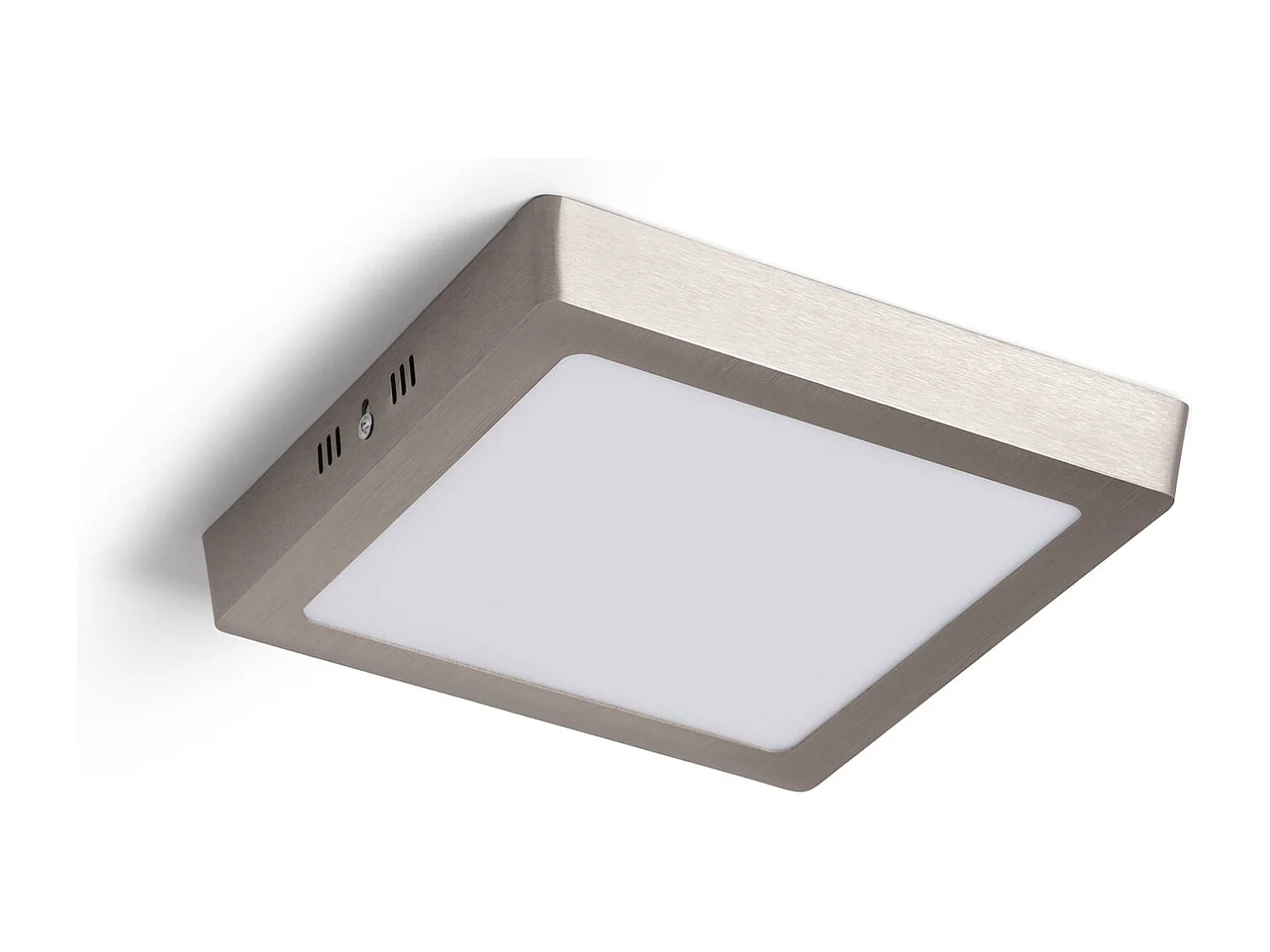 Plafoniera LED 18W Quadrata Metallo 225x225 mm Argento 6000K Bianco Freddo