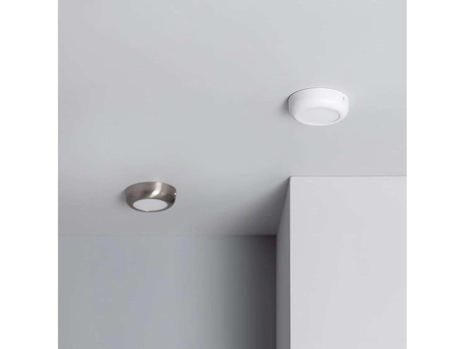 Plafonnier LED Rond Métal Design Silver 6W Ø120mm  4000K Blanc neutre