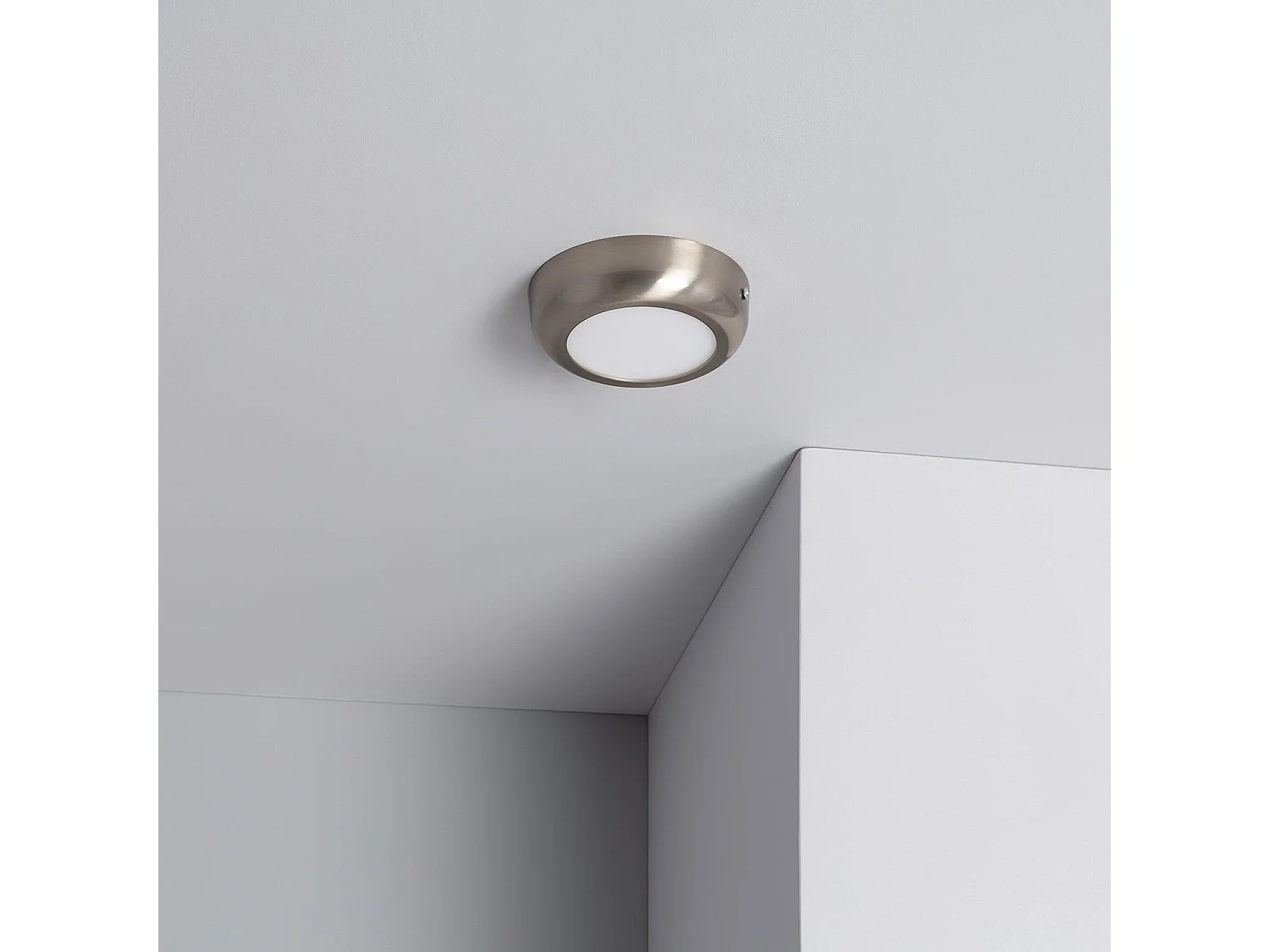 Plafón LED 6W Circular Metal Ø120 mm Design Silver 4000K Blanco Neutro