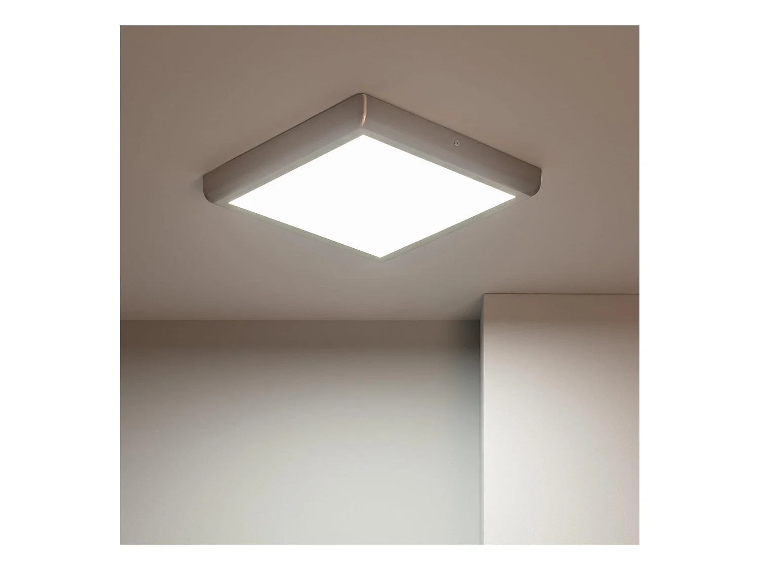 Plafonnier LED Carré 24W Métal Design Silver 300x300mm  3000K Blanc chaud