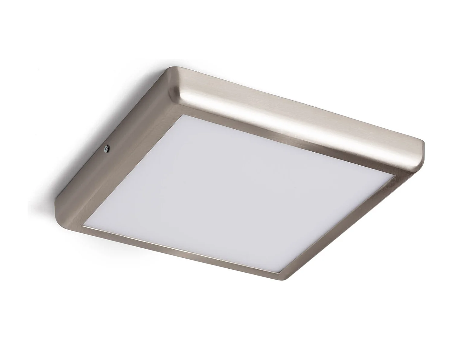 Plafoniera LED 24W Quadrata Metallo 300x300 mm Design Argento 3000K Bianco Caldo