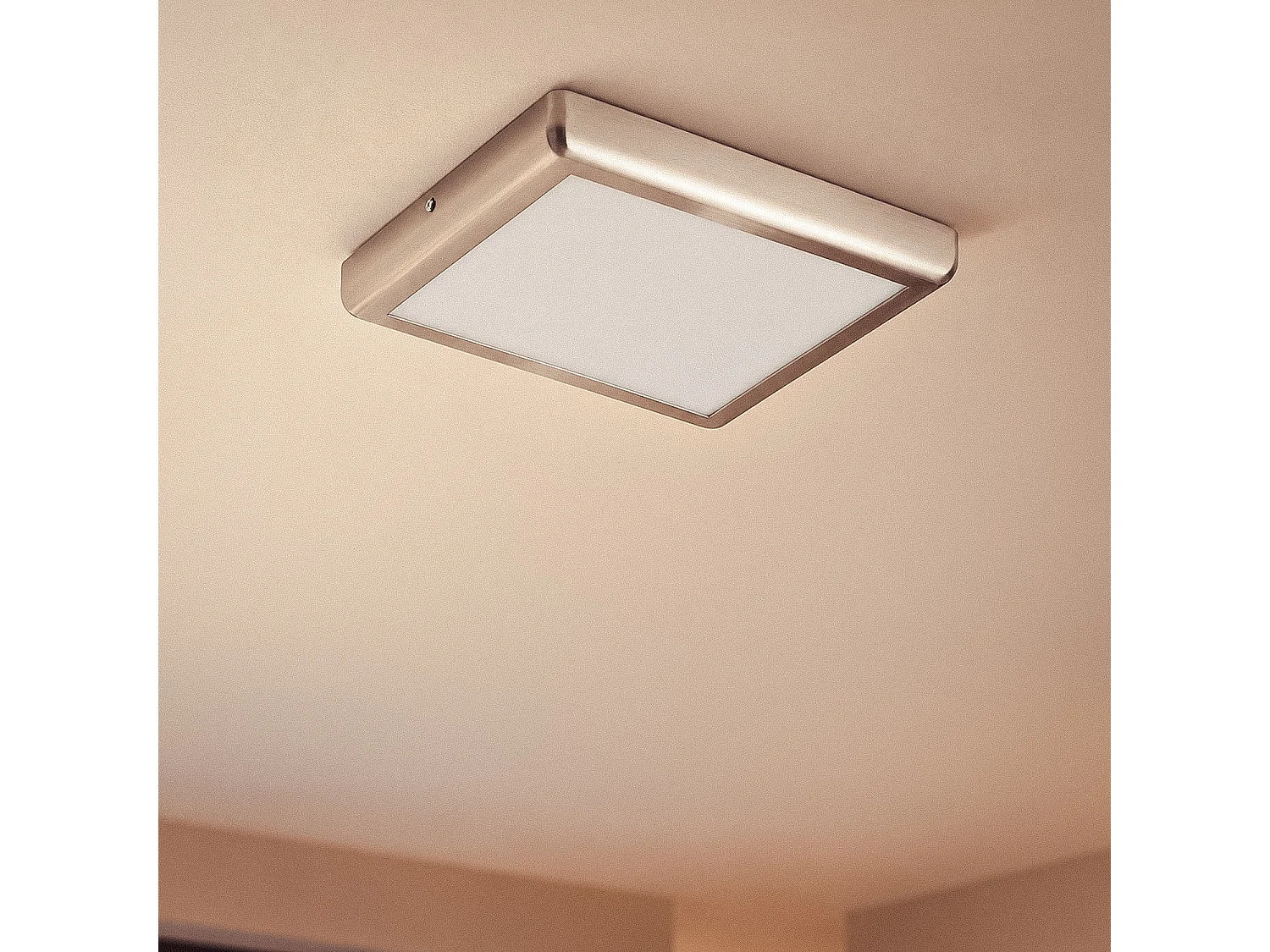 Plafón LED 24W Cuadrado Metal 300x300 mm Design Silver 3000K Blanco Cálido