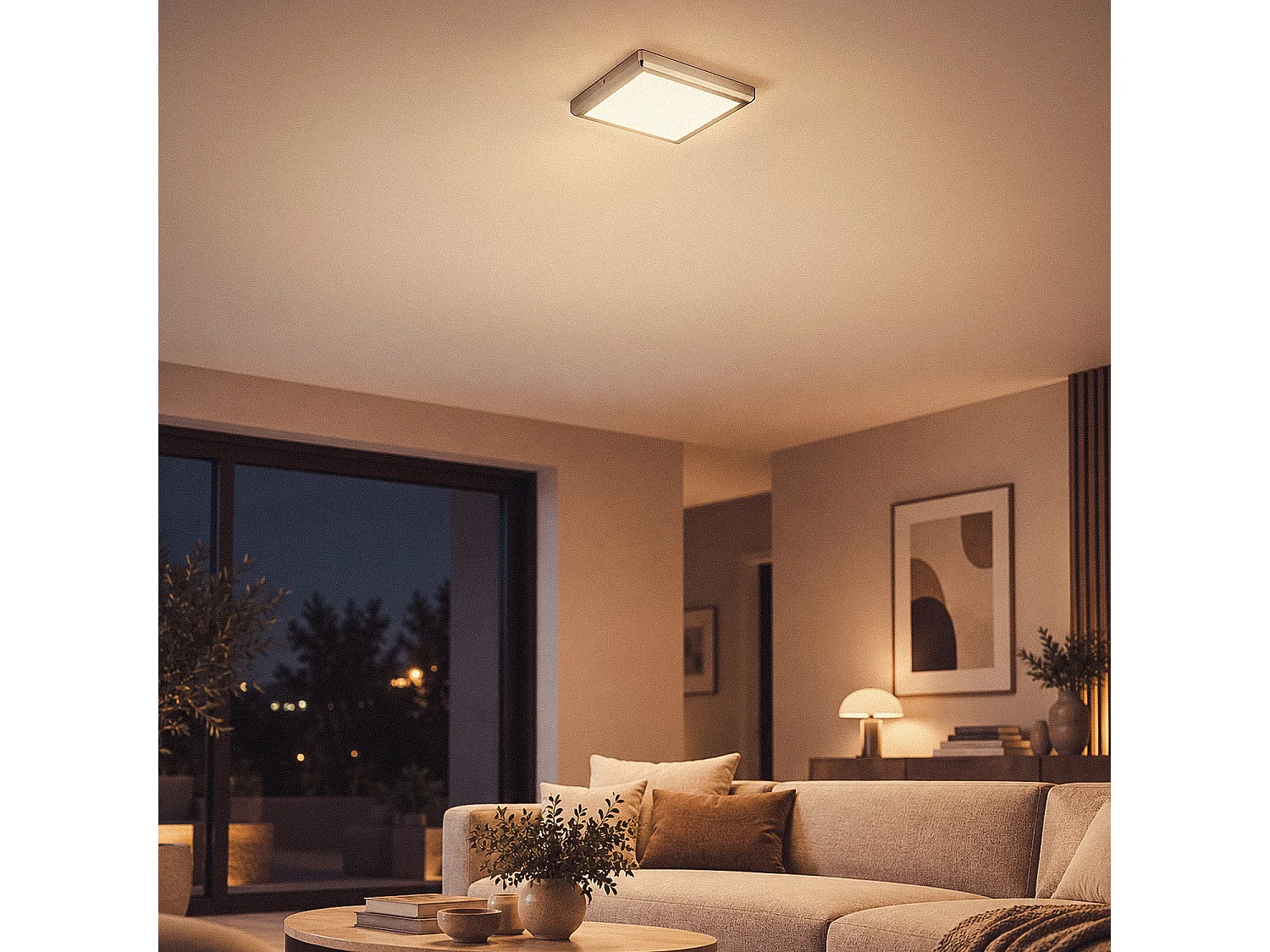 Plafón LED 24W Cuadrado Metal 300x300 mm Design Silver 3000K Blanco Cálido