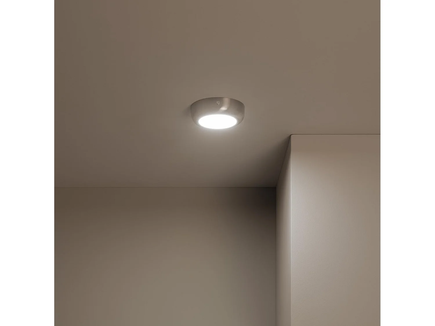 Plafoniera LED 6W Circolare Metallo Ø120 mm Design Argento 3000K Bianco Caldo