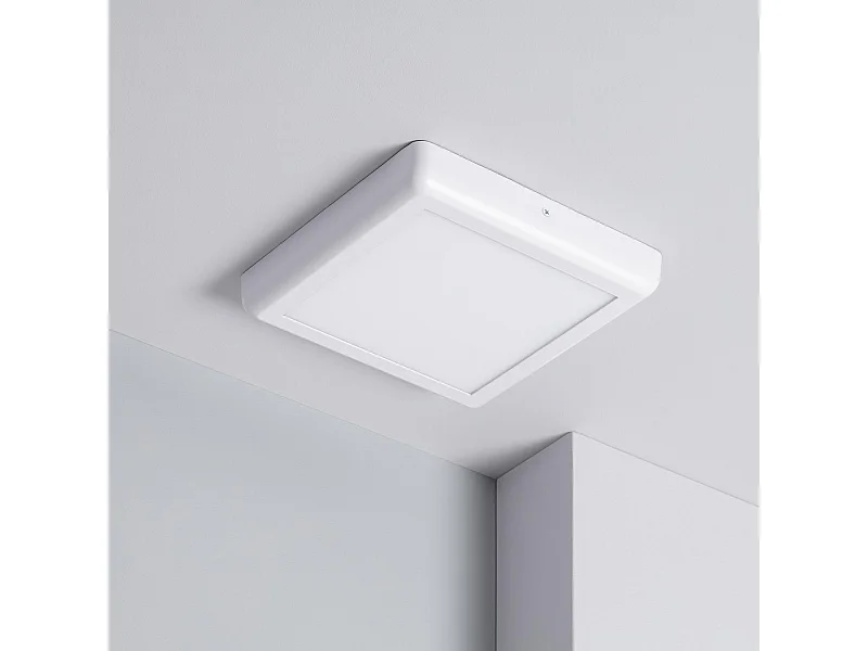 Plafonnier LED Carré Métal 18W Design White 225x225 mm  4000K Blanc neutre