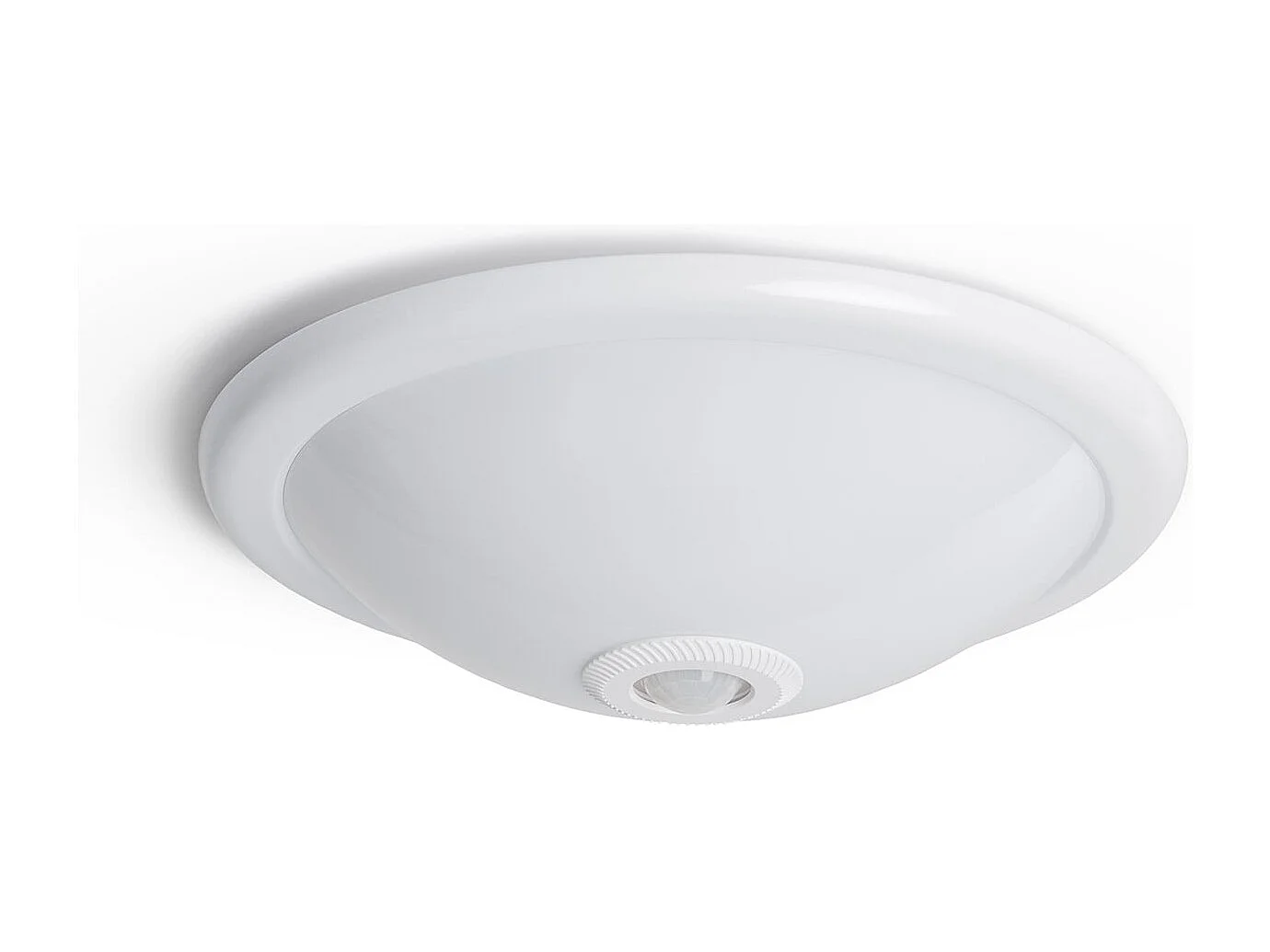 Plafoniera LED Circolare 2x E27 con Sensore di Movimento PIR e Design Crepuscolare Bianco