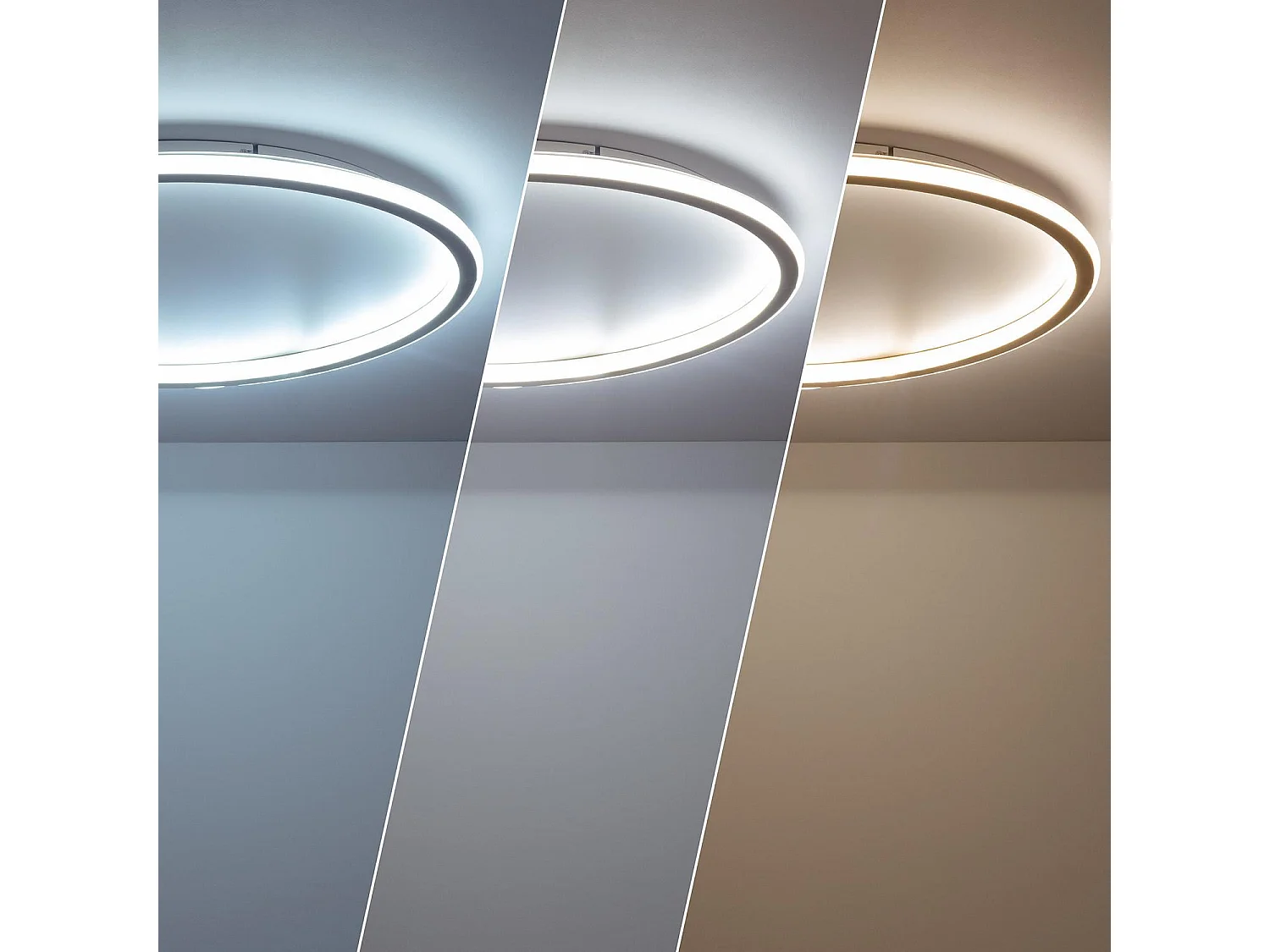 Plafonnier LED Rond Métal CCT Sélectionnable Allharo 36W Ø600 mm Sélectionnable (chaud-neutre-froid)