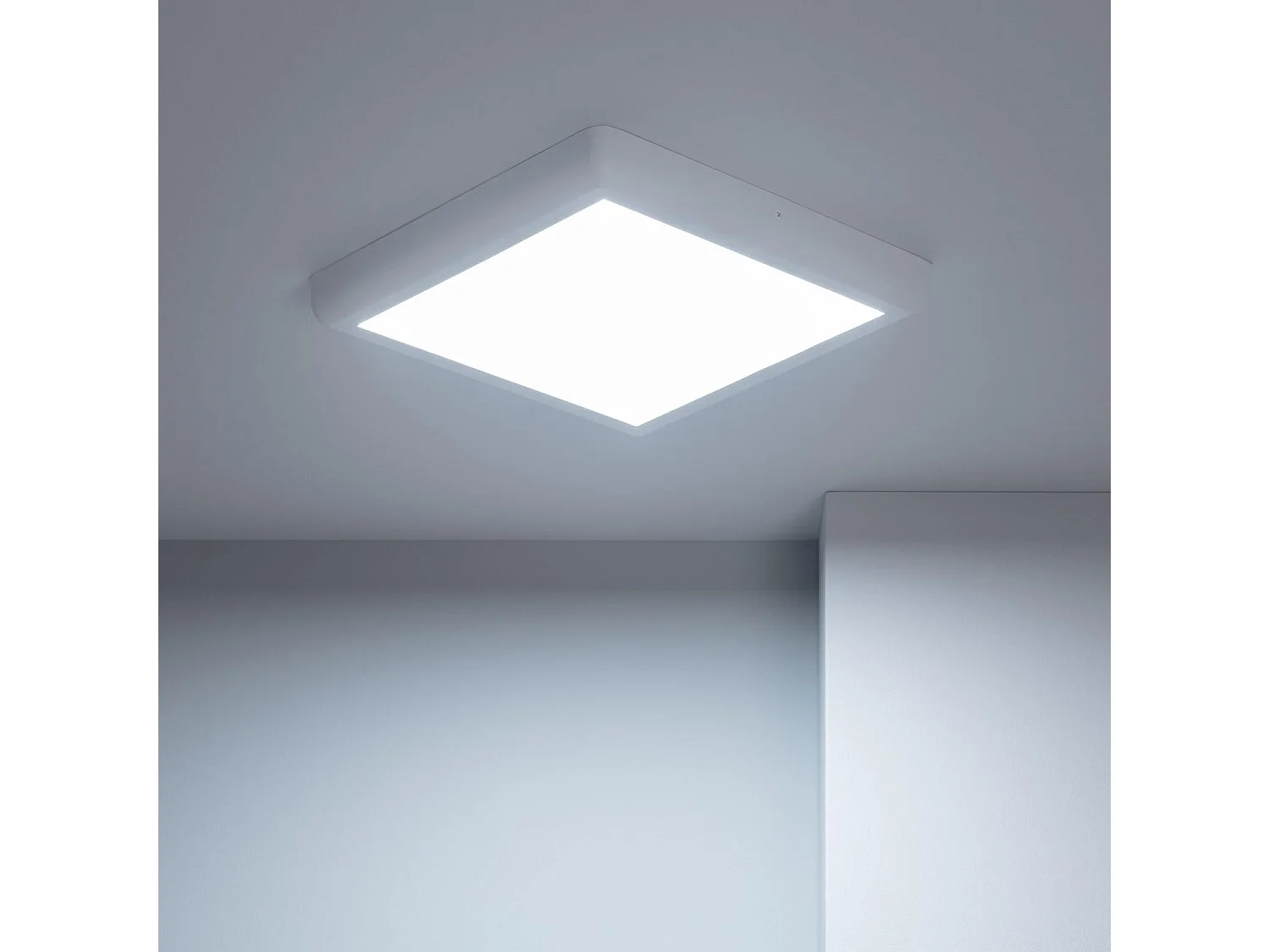 Plafoniera LED 24W Quadrata Metallo 300x300 mm Design Bianco 6000K Bianco Freddo