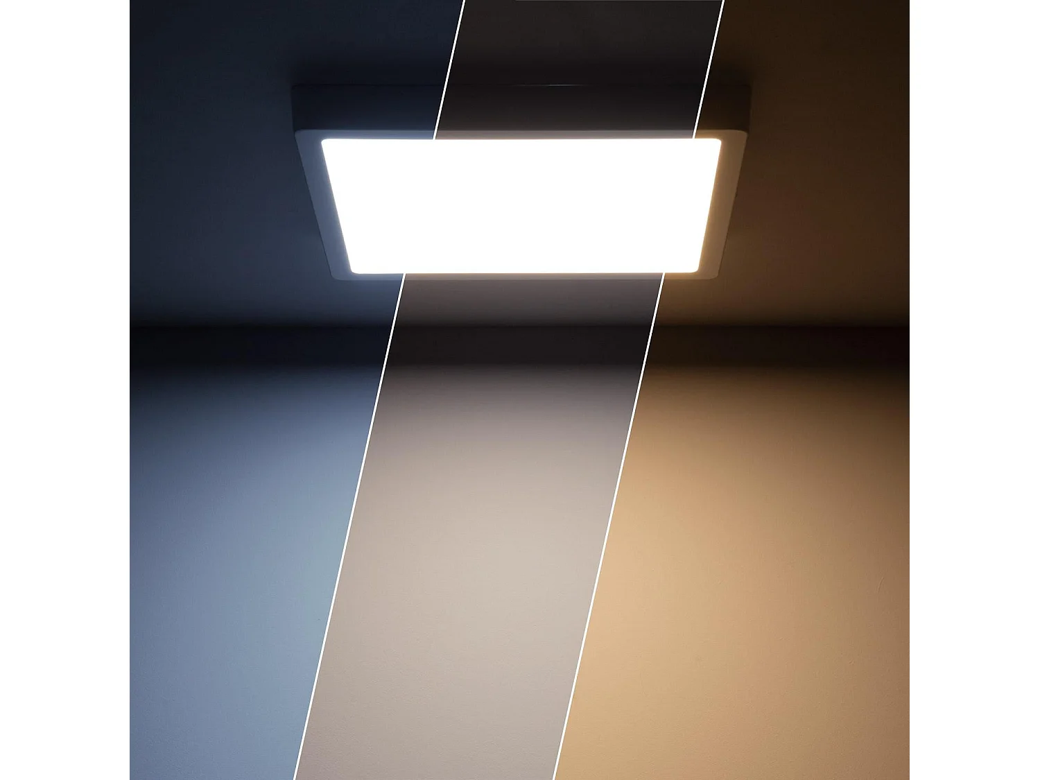 Plafonnier LED Carré 24W Extra-Plat CCT Sélectionnable 280x280 mm Sélectionnable (chaud-neutre-froid)