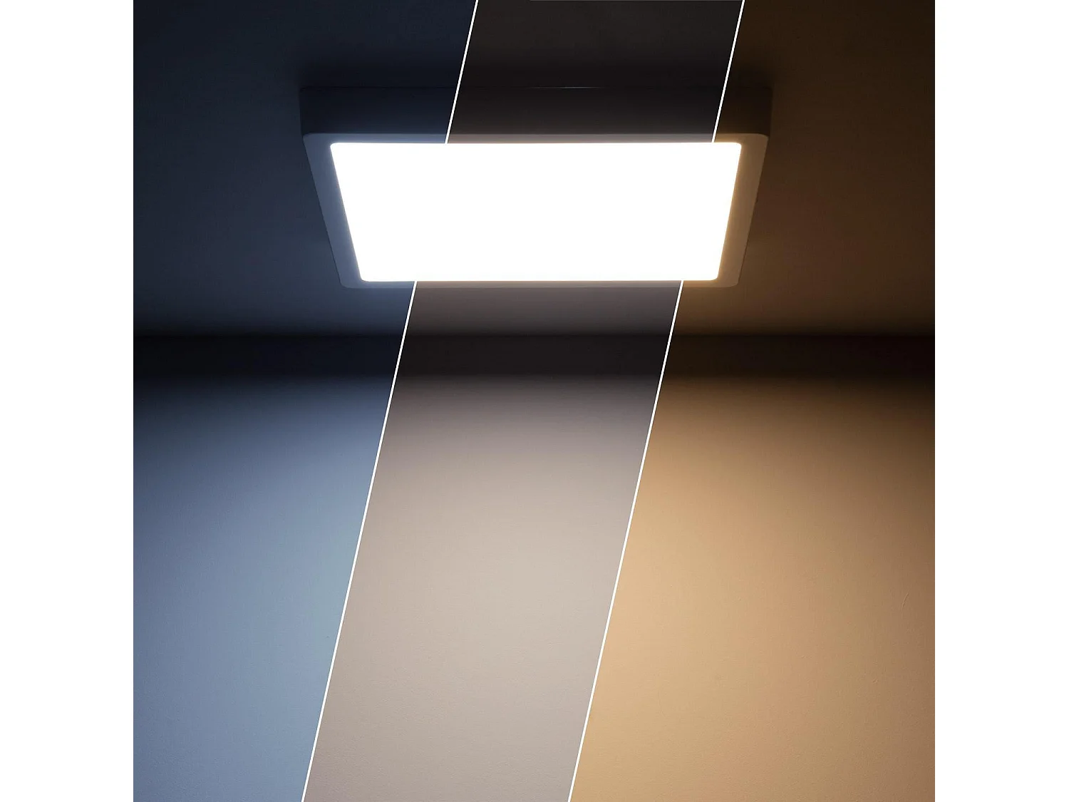 Plafonnier LED Carré 24W Extra-Plat CCT Sélectionnable 280x280 mm Sélectionnable (chaud-neutre-froid)