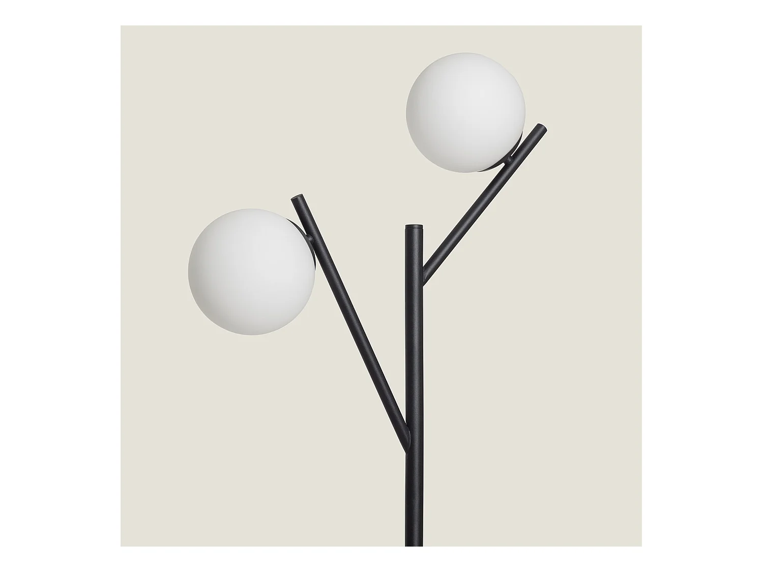 Lámpara de Pie Metal y Cristal Balts Negro