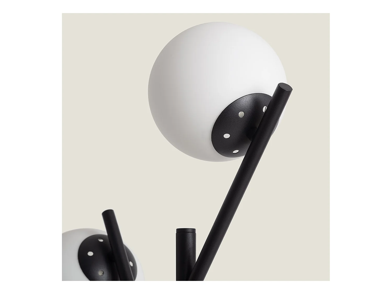 Lámpara de Pie Metal y Cristal Balts Negro