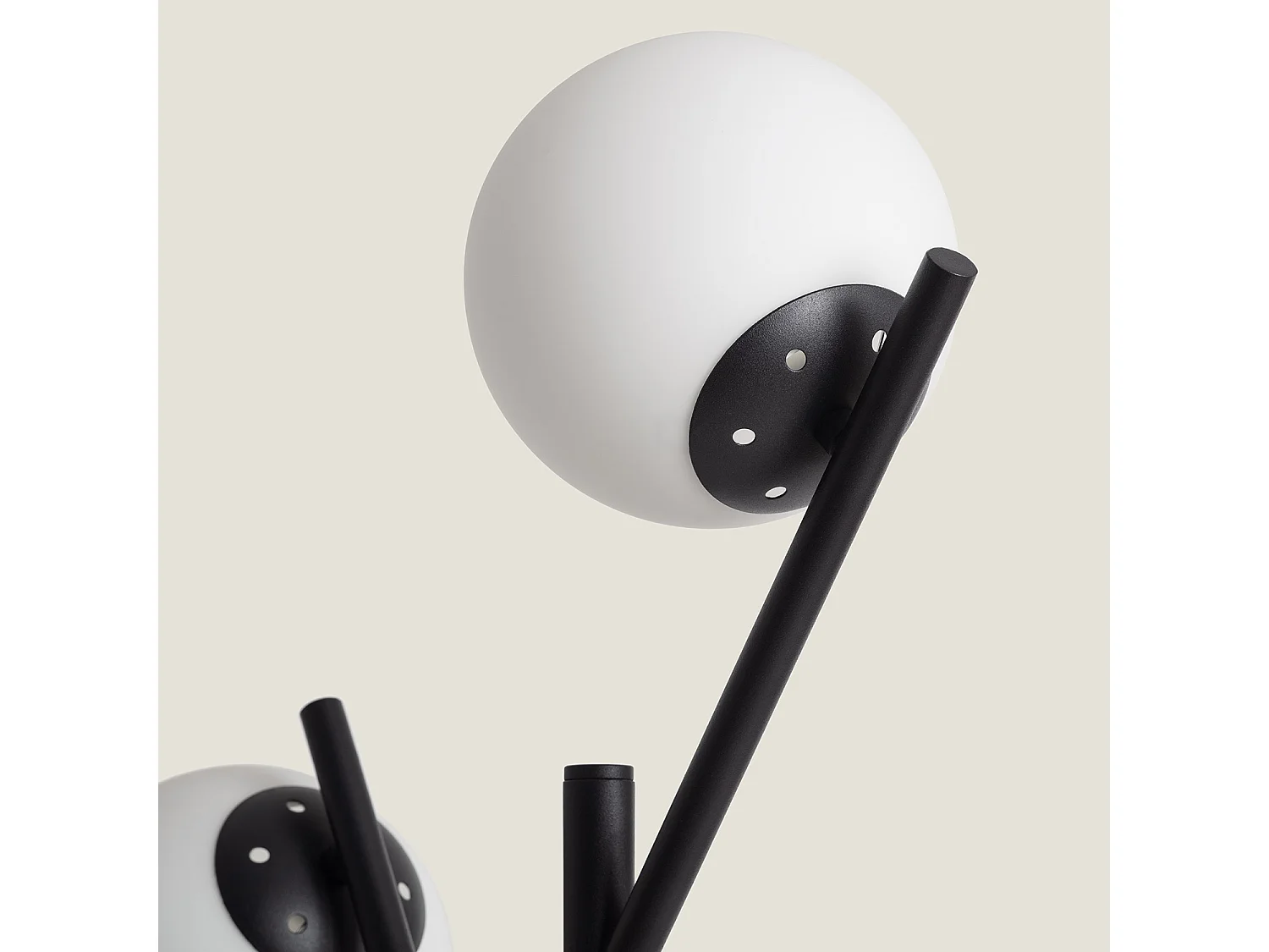 Lampadaire Métal et Verre Balts  Noir