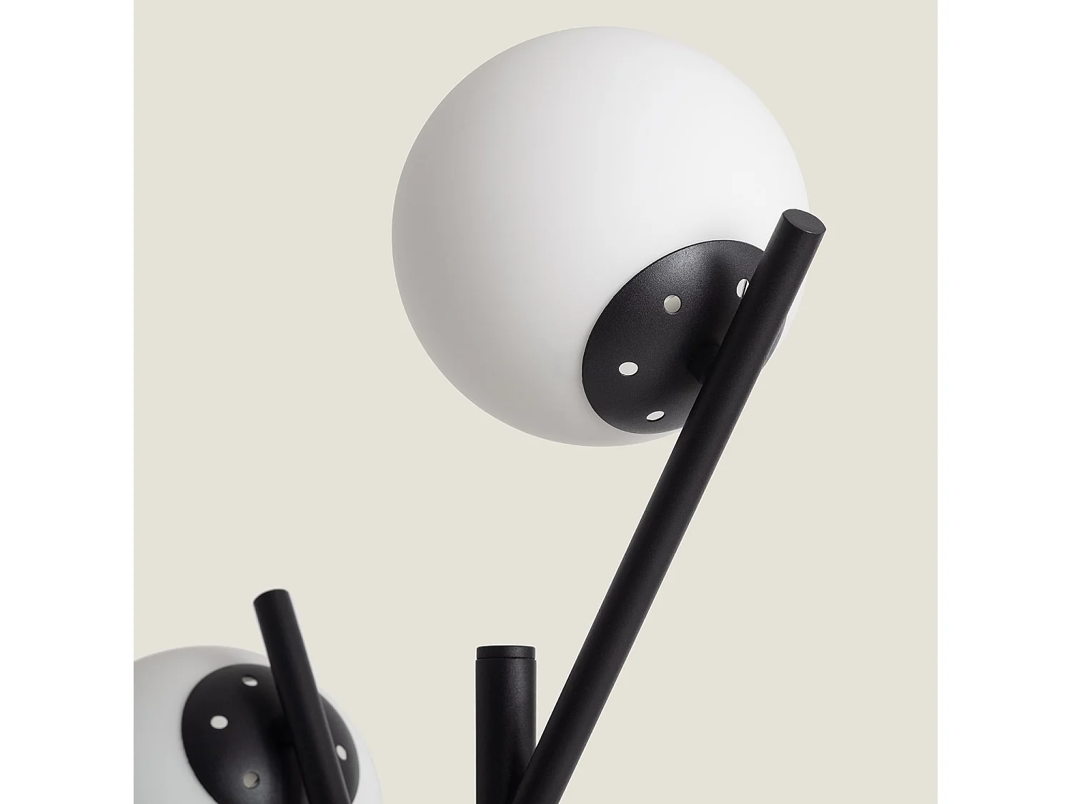 Lámpara de Pie Metal y Cristal Balts Negro