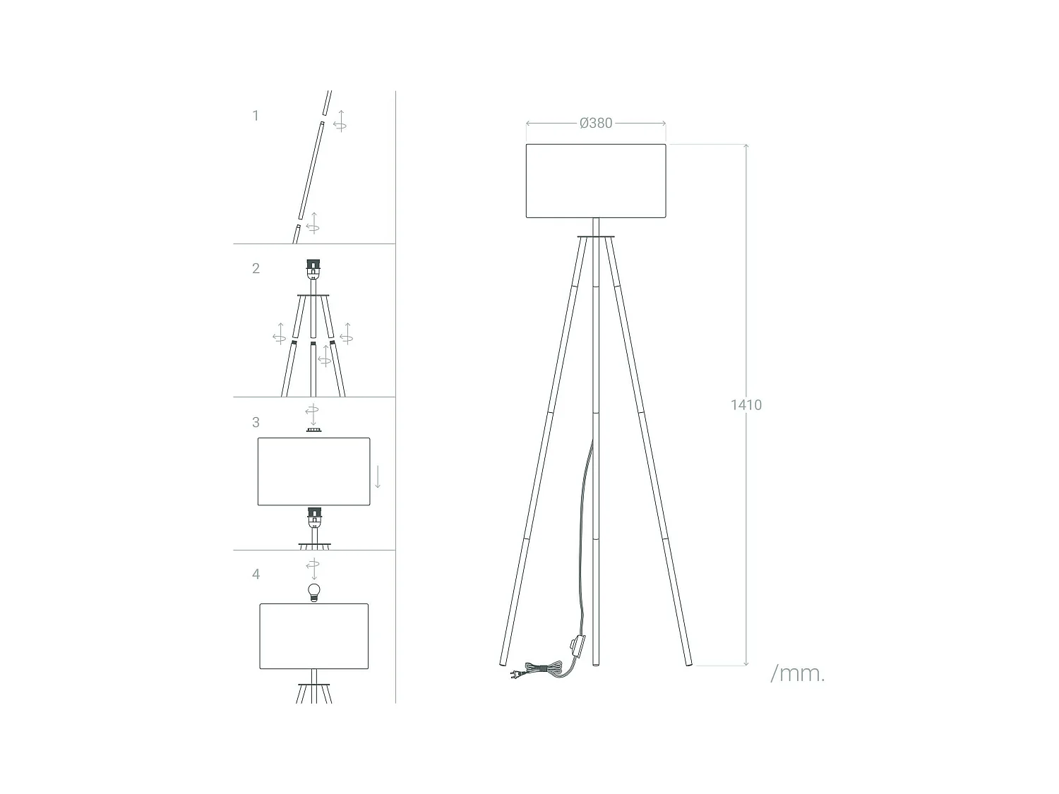 Lámpara de Pie Kathathu Negro