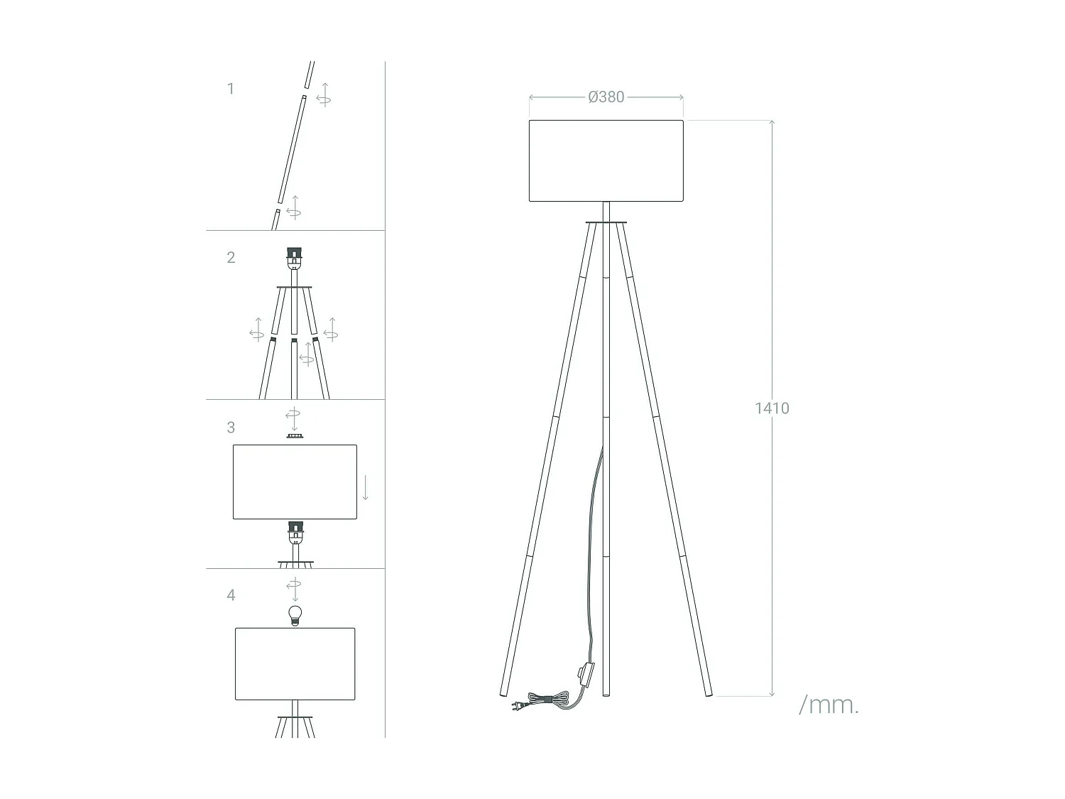 Lampadaire Kathathu Noir