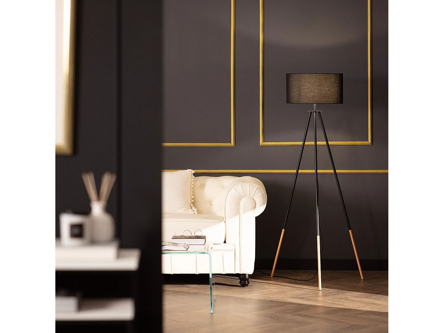 Lámpara de Pie Kathathu Negro