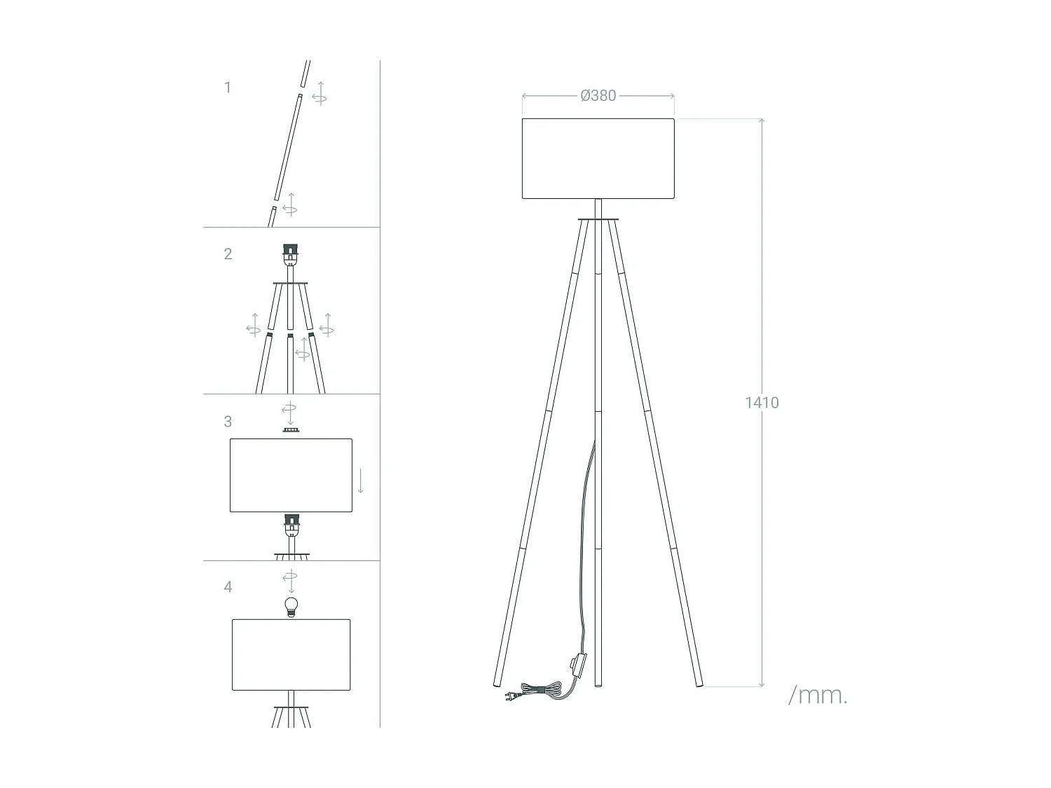 Lámpara de Pie Kathathu Negro