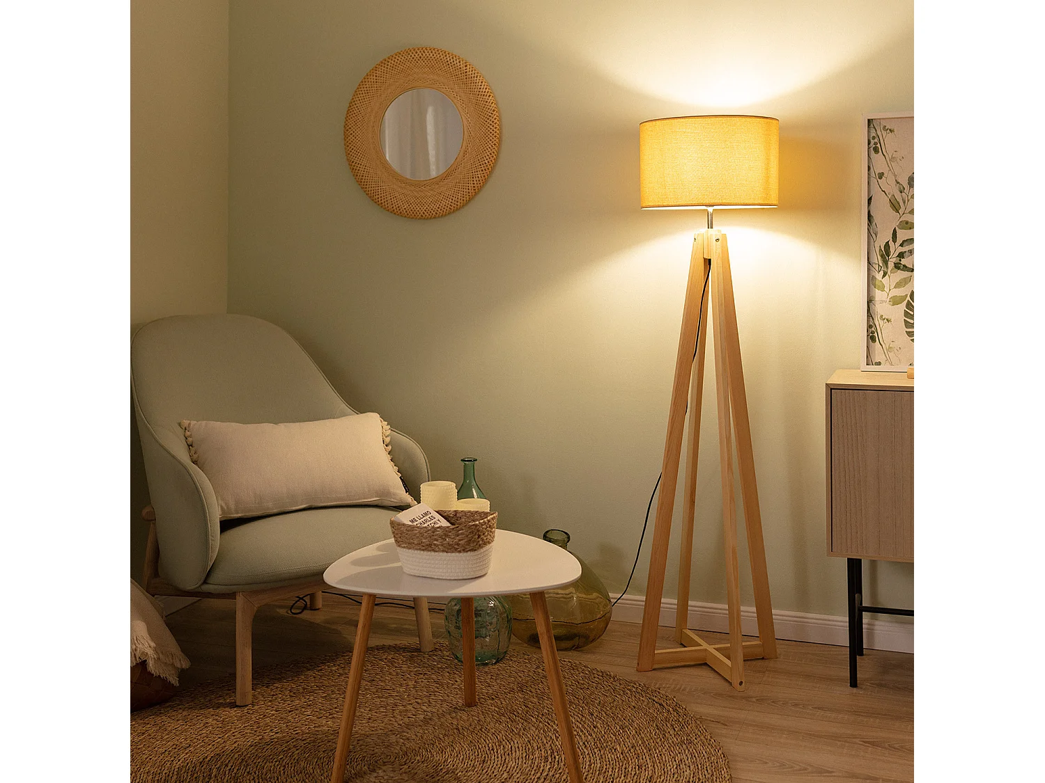 Lampadaire Bois Korsade Camel