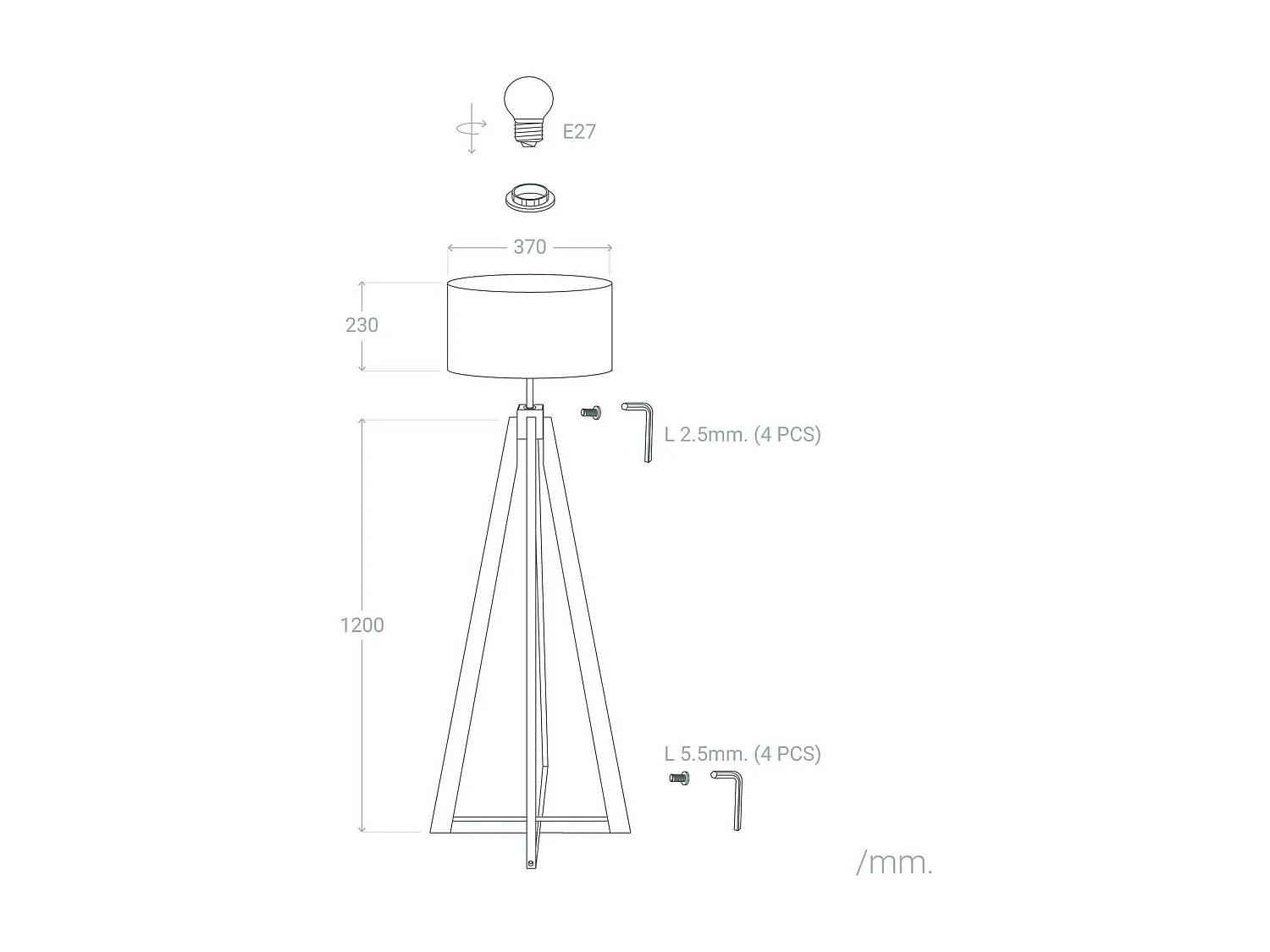 Lampadaire Bois Korsade Camel