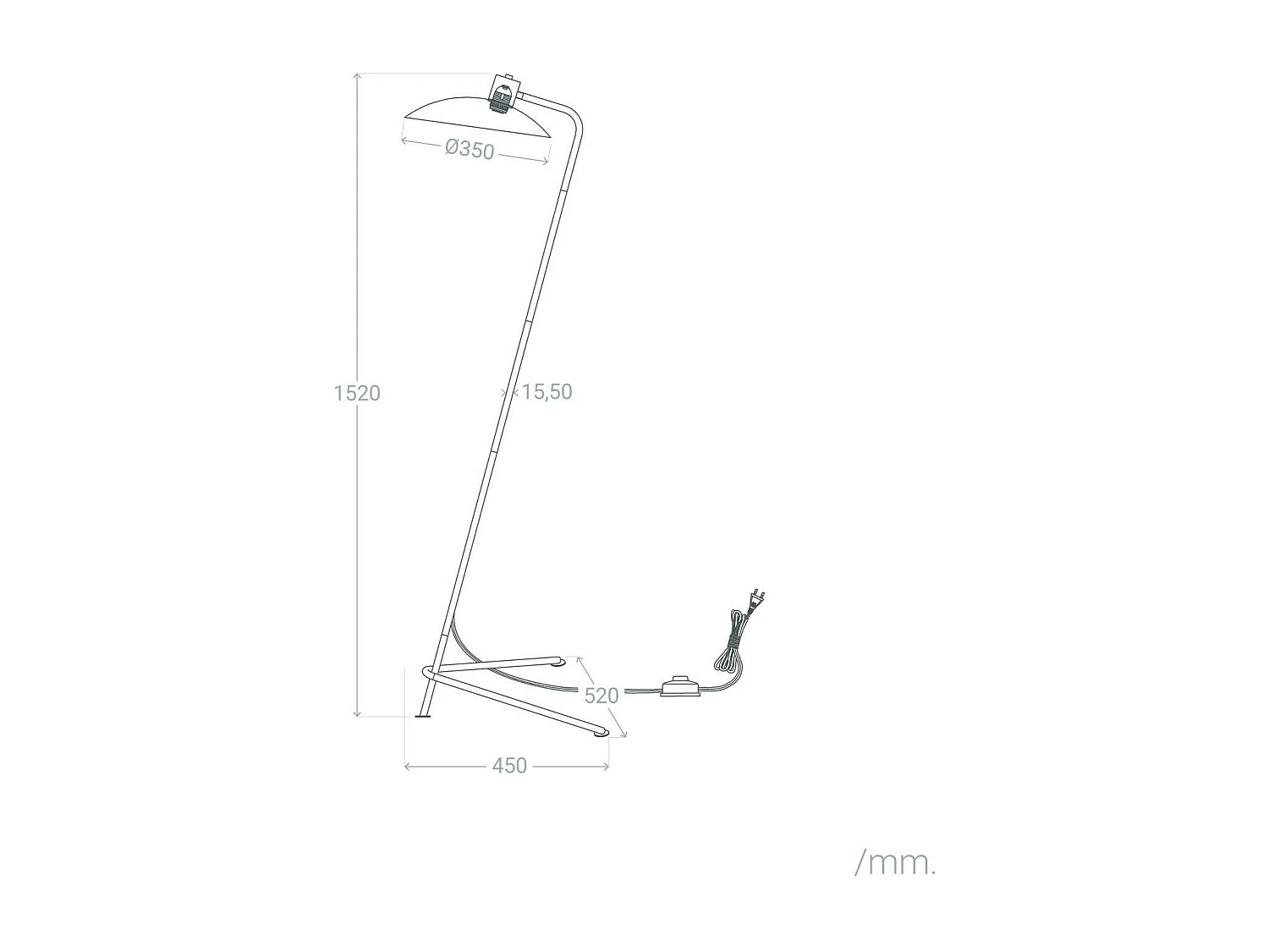 Lampadaire Metal Lineo Blanc