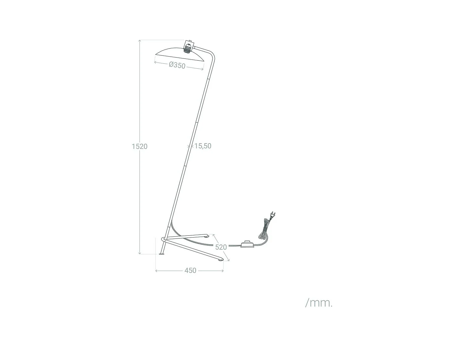 Lámpara de Pie Metal Lineo Blanco