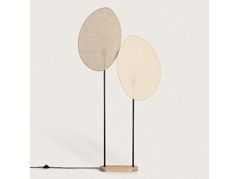 Lampada da Terra Metallo e Tessuto Elliptica Nero