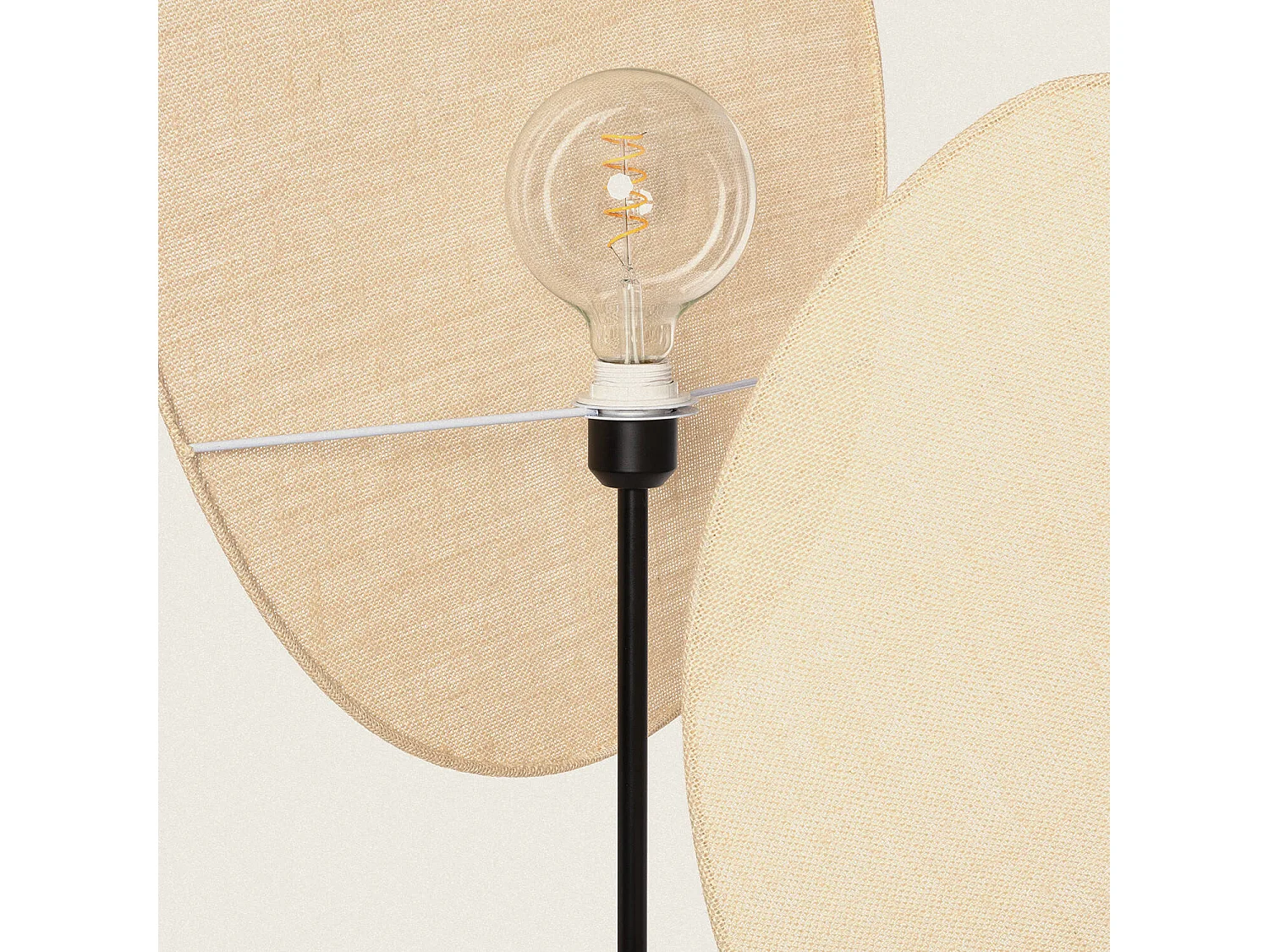 Lampada da Terra Metallo e Tessuto Elliptica Nero