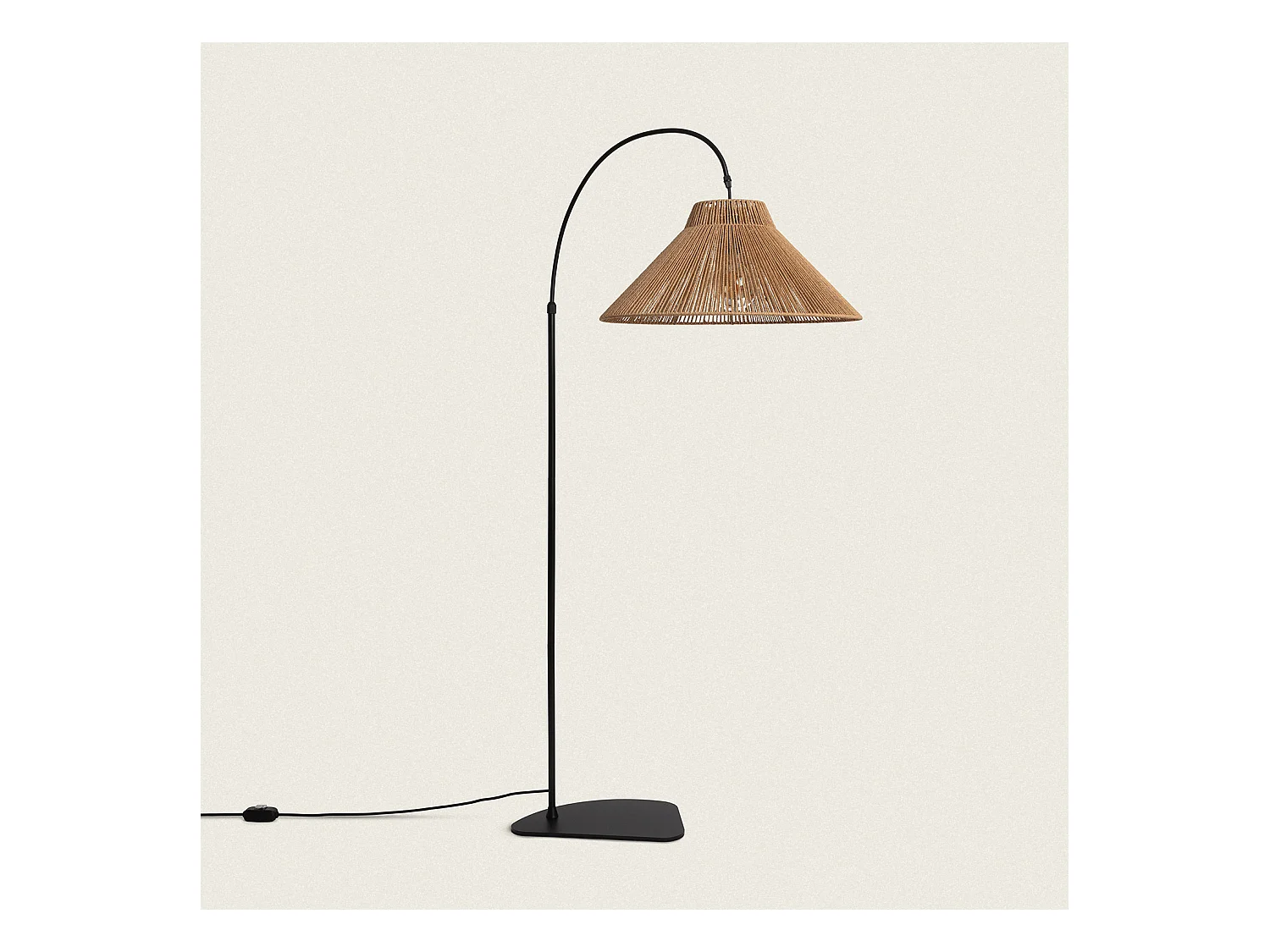 Lampadaire Extérieur Métal et Corde Montreal  Naturel
