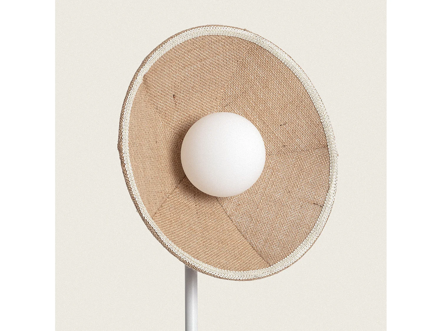Lampadaire Raphia et Verre Erede Naturel