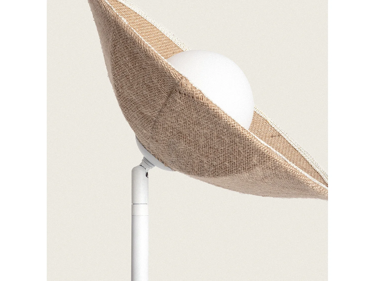 Lampadaire Raphia et Verre Erede Naturel