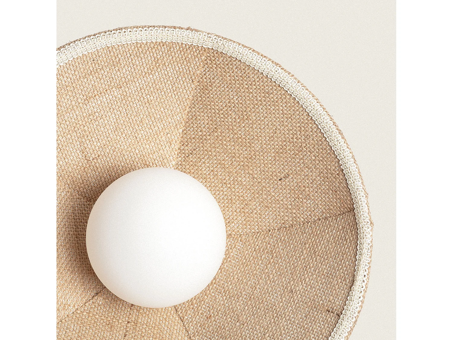 Lampadaire Raphia et Verre Erede Naturel