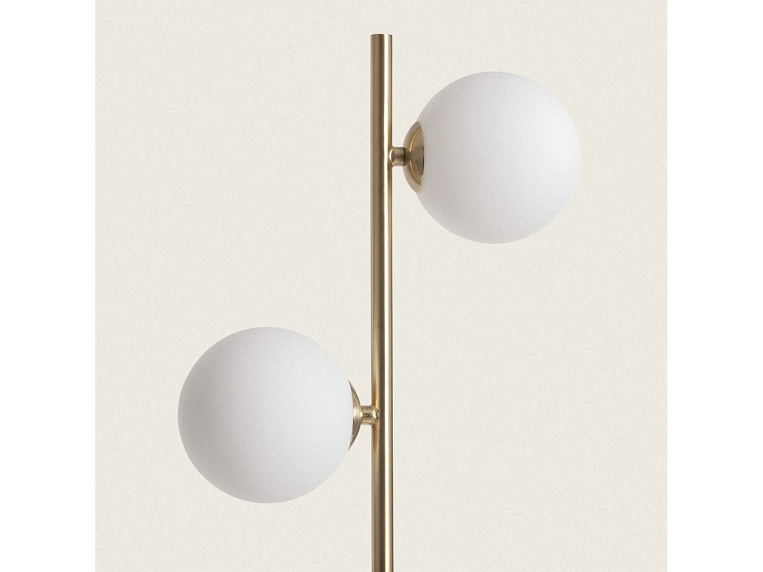 Lámpara de Pie Metal y Cristal Lune Blanco