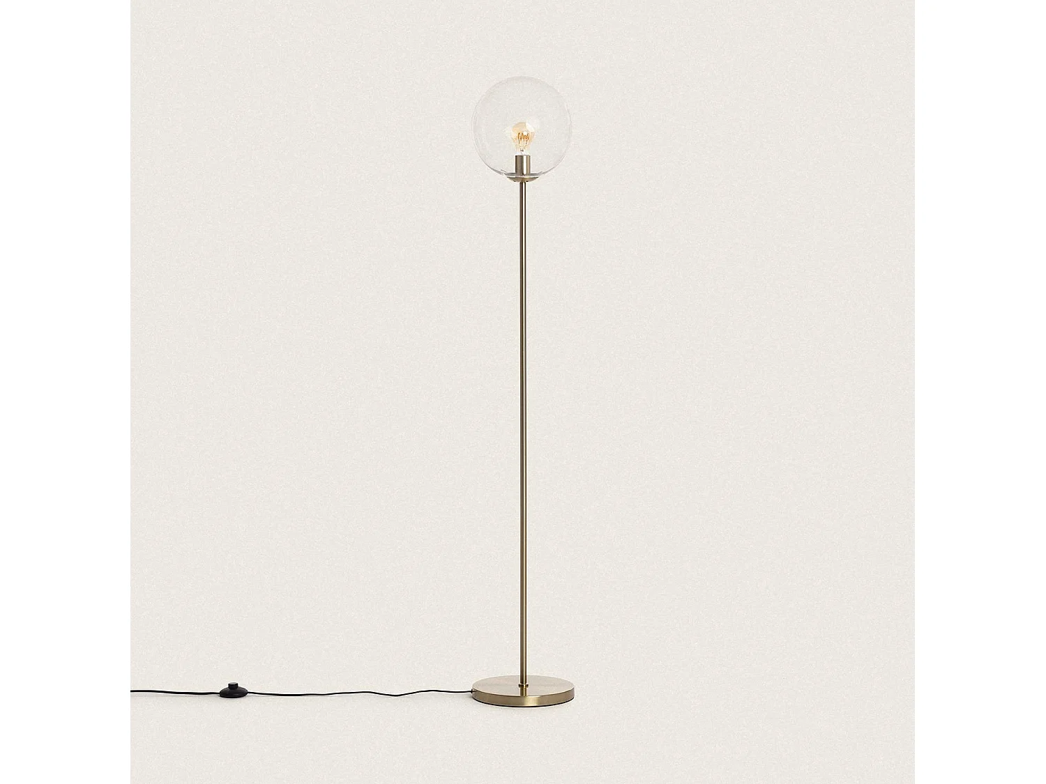 Lampada da Terra Metallo e Vetro Moonlight Clear Trasparente