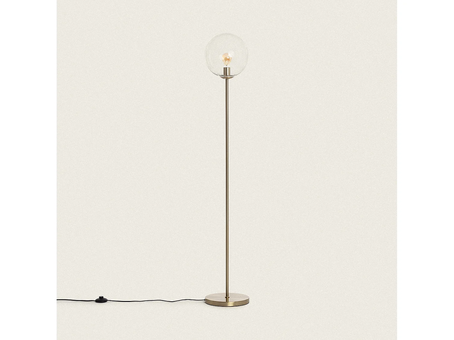 Lampada da Terra Metallo e Vetro Moonlight Clear Trasparente