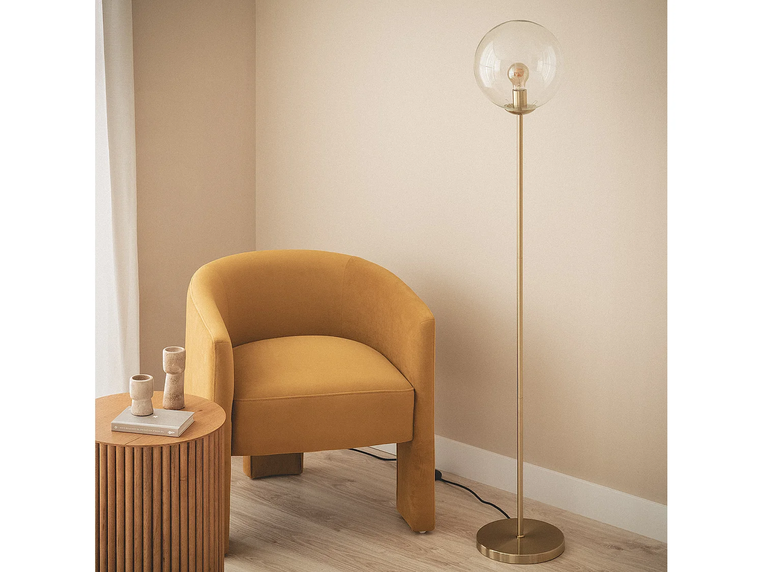 Lampada da Terra Metallo e Vetro Moonlight Clear Trasparente